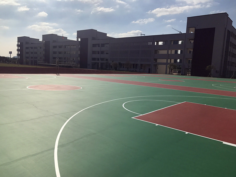 廣西籃球場建設,塑膠硅pu籃球場